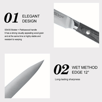 Couteaux de cuisine en acier allemand de 5 pouces Couteau utilitaire Full Tang Cuchillos De Cocina Couteau en bois Chef Pakkawood Handle
