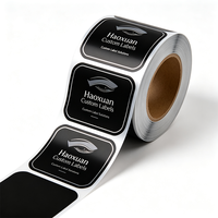 Étiquettes autocollantes imprimées étanches en PET noir avec feuille d'argent pour pots de crème contour des yeux Haoxuan OEM, pour emballages cosmétiques