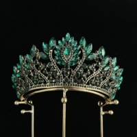 Couronne de concours de beauté baroque diadème nouveau design en alliage plaqué or cristal grande couronne pour mariage ou anniversaire