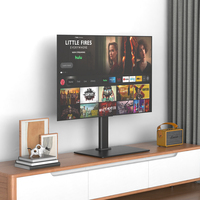 Support TV universel pivotant à hauteur réglable en verre trempé et acier pour téléviseurs LCD de 32 à 55 pouces, meuble de salon, capacité de charge de 30 kg
