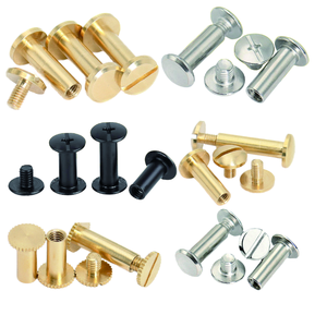 Remache ciego moleteado de latón y acero inoxidable personalizado, resistente al calor, acabado brillante, tornillo Chicago M3 M6, tornillo para equipaje grado 4 - Product Image 1