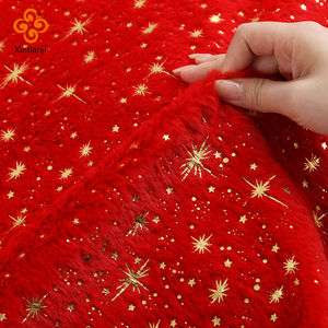 Custom Wholesale Geborduurde Pluizige Warme Winter Home Decor Dikker Deken 100% Polyester Bont Fleece Pluche Kerststof - Product Image 5