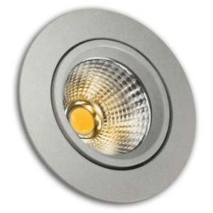 aro led cob 5w aluminio. Lámpara redonda de plata, ideal para iluminación decorativa y acentuación en interiores. - Product Image 1