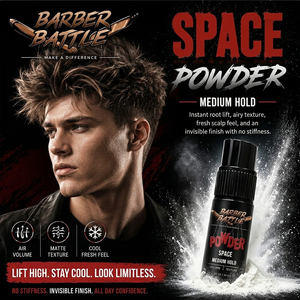 CPNP GMPC ISO MSDA 20+ anni BARBERBATTLE Polvere Modellante Non Appiccicosa per Restyling, Grado Professionale, Senza Residui, Polvere per Stile Messy X con Pompa 20G - Product Image 2
