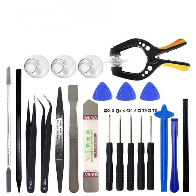 22 in 1 Screen Opening Mobile Phone Kit Tweezers Screwdrivers Disassemble for iPhone Samsung Remove Screen Repair Tool