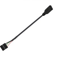 Cable adaptador de 20 cm con conector hembra tipo C blindado para montaje en panel, con orificios para tornillos, 9 pines, USB 2.0, para placa base (conductor de cobre)