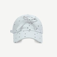 Casquette de baseball unisexe coréenne rétro à pois avec nœud, en velours Oxford, sportive, polyvalente, protection solaire, visière bec de canard pour petit visage, idéale pour l'automne