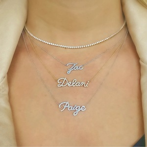 <span class=keywords><strong>Collana</strong></span> Personalizzata <span class=keywords><strong>in</strong></span> Argento Sterling 925 <span class=keywords><strong>con</strong></span> <span class=keywords><strong>Targhetta</strong></span>, Placcatura <span class=keywords><strong>in</strong></span> <span class=keywords><strong>Oro</strong></span> 18K, Catena Classica <span class=keywords><strong>con</strong></span> Zirconi, Marchio Famoso CE - Product Image 5