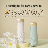 Parapluie capsule anti-UV, protection solaire, imperméable, coupe-vent, pour femmes et jeunes filles, cadeau d'été, vente en gros, usine chinoise