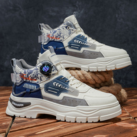 Bottes pour hommes M8820 pour l'automne, bottes de sport pour jeunes, imperméables, résistantes à l'usure, antidérapantes, décontractées, bottes de travail avec bouton rotatif