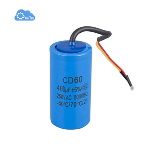 คาปาซิเตอร์เริ่มต้นการทำงาน Cd60 400uf 250V AC สำหรับมอเตอร์ไฟฟ้าและเครื่องอัดอากาศ - Product Image 1