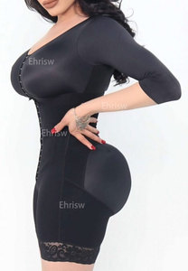 WASP WAIST MANGAS LARGAS Fajas moldeadoras para mujer <span class=keywords><strong>Faja</strong></span> colombiana Entrenador de cintura Doble compresión BBL Pantalones cortos Control de barriga Vaina - Product Image 3