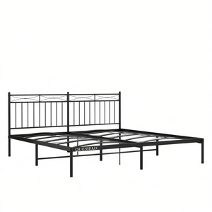 Quessead <b>Queen</b> <b>Size</b> Steel <b>Bed</b> <b>Frame</b> Powder Coated Metal <b>Bed</b> Industrial Design Bedroom Furniture - Product Image 1