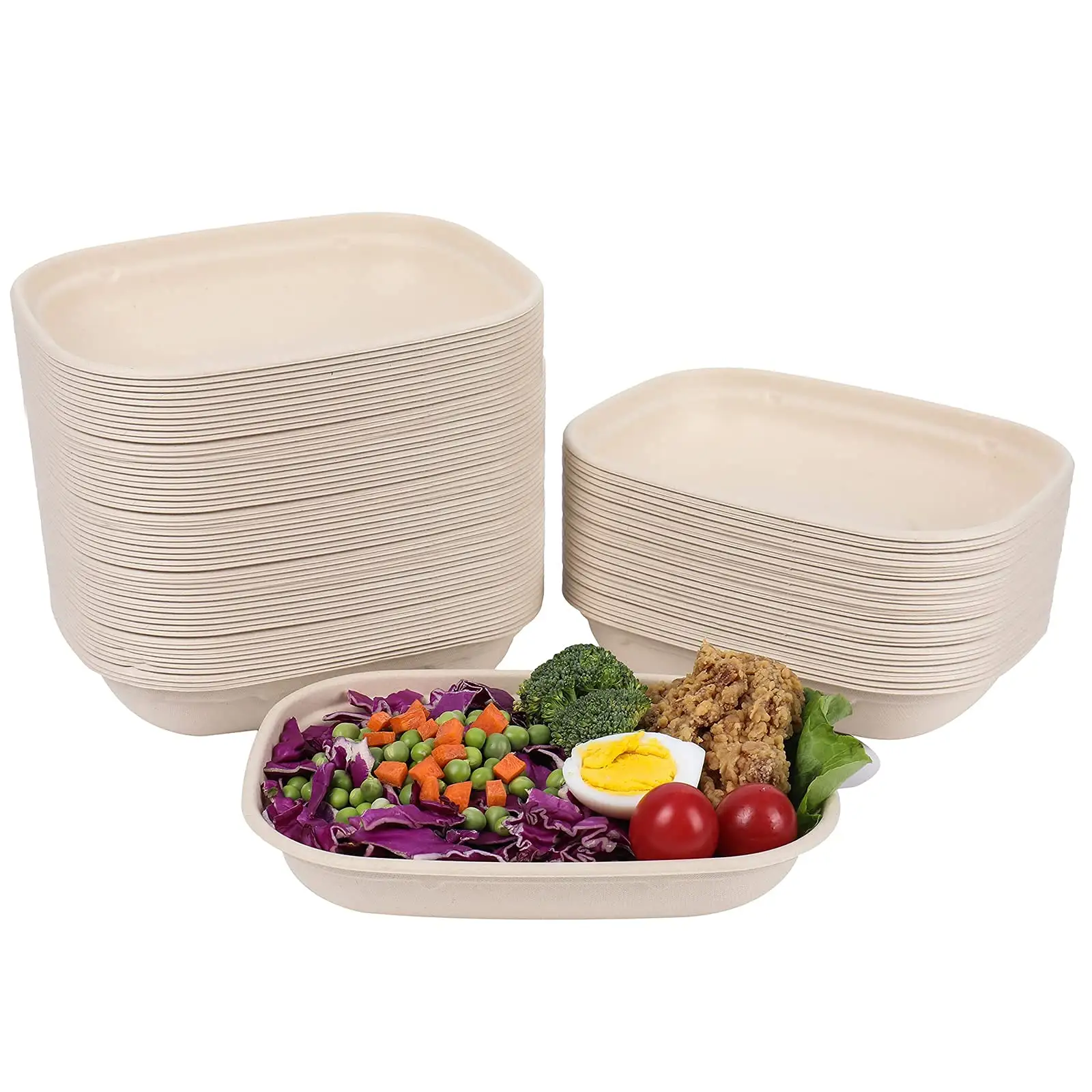 Großhandel zum Mitnehmen Bento Einweg Maisstärke Mahlzeit Lunchboxen mit klarem Deckel