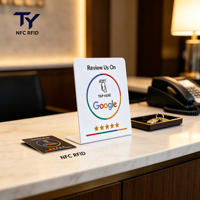 Carte NFC Google Review Originale Authentique avec Puce 215, Carte Google Restaurant Autoportante pour Bonnes Évaluations, Matériau PVC