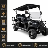 Carrito de Golf Eléctrico de 60V para 6 Pasajeros, de Lujo, con Motor de CA de 4KW, Batería de Plomo-Ácido, 35 Km/h de Largo Alcance, para Uso en Clubes Campestres y Resorts