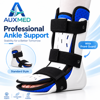 Attelle de cheville réglable respirante avec coque rigide stabilisatrice et protection multi-sangles pour la marche (pied gauche ou droit)