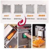 Commerciële groente- en fruit snijmachine, elektrische wortel-, aardappel- en uiensnijder, roestvrijstalen groenteblokjes snijmachine