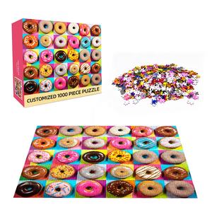 Rompecabezas personalizado de 500 1000 piezas, Donuts para adultos y adolescentes y niños, Idea de regalo feliz para la familia, nuevo - Product Image 1