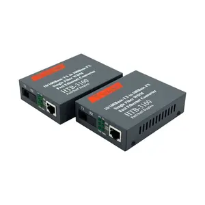 10/100 serat optik gigabit Ethernet kecepatan tinggi 1 SC konverter Media 25KM rj45 untuk serat 10/100 serat tunggal