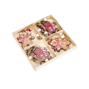 Gnome <span class=keywords><strong>scandinave</strong></span> ornements boîte en bois arbre de Noël décor suspendu vert rose chapeau motifs avec pois Plaid Noël - Product Image 5