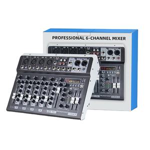 มิกเซอร์เสียงระดับมืออาชีพ 6 ช่องสัญญาณ ขนาดเล็ก สำหรับใช้งานในบ้านและการแสดงบนเวที พร้อมเอฟเฟกต์ในตัว <span class=keywords><strong>EQ</strong></span> 3 แบนด์ ระบบอัตโนมัติ บลูทูธ - Product Image 6