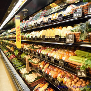 Réfrigérateur vitrine ouvert multi-étagères pour légumes de supermarché à économie d'énergie - Product Image 1