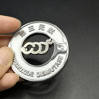 Plaque d'étiquetage métallique circulaire haut de gamme, logo 3D personnalisé en relief, pour meubles et électronique, emblème décoratif de marque
