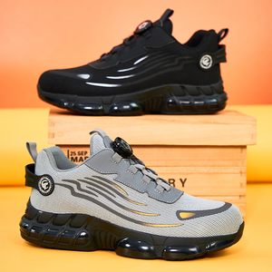 ZG 918 Scarpe Antinfortunistiche con Puntale in Acciaio, Chiusura a Rotella e Bottoncino Girevole, Grigie, Ideali per Uso Industriale Estivo e Autunnale, Protezione del Metatarso - Product Image 1