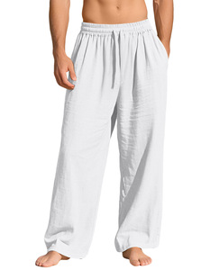 <span class=keywords><strong>Pantaloni</strong></span> da <span class=keywords><strong>Uomo</strong></span> di Alta Qualità, Leggeri, in <span class=keywords><strong>Lino</strong></span> <span class=keywords><strong>100</strong></span>%, Stile Retrò, Gamba Larga, Casual, con Coulisse, Taglie fino a XXXL - Product Image 5
