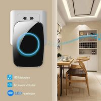 Interphone audio intelligent sans fil pour maison connectée, sonnette extérieure étanche IP44, 2 émetteurs, écran tactile, 38 mélodies, détection de mouvement