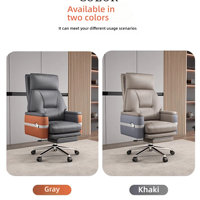 Chaise de bureau de direction de style moderne en cuir PU ergonomique pivotante à dossier haut de luxe avec repose-pieds