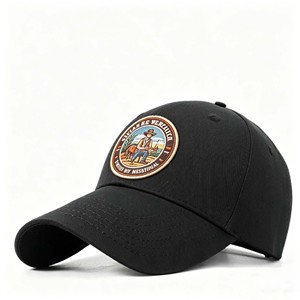 Gorra de Béisbol Negra de 6 Paneles con Visera Curva, al por Mayor, de Alta Calidad, con Logotipo Personalizado Bordado - Product Image 1