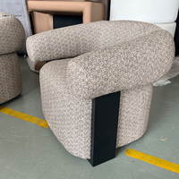 Fauteuil d'appoint moderne en tissu bouclé à accoudoirs courbes, fauteuil de salon, fauteuil de chambre à coucher, fauteuil de loisirs