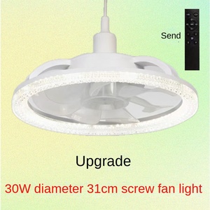 Plafonnier Rond E27 avec Télécommande, Ventilateur de Plafond pour Intérieur, Maison, LED, Bleu, Moderne, 30cm - Product Image 2