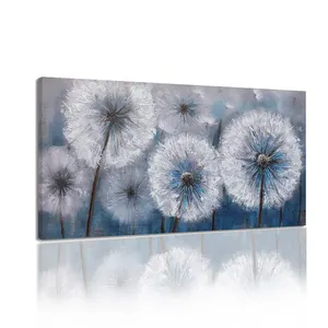 Dandelion Wall Art Canvas Painting Botanical Posters for Bedroom Blue White Bathroom Prints Modern Home Decor