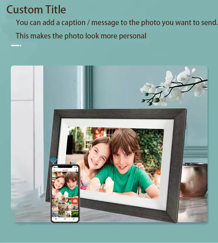 Acrylic Digital Photo Frame with Touch Screen Clock Wi-Fi Video Playback Electronic Functions