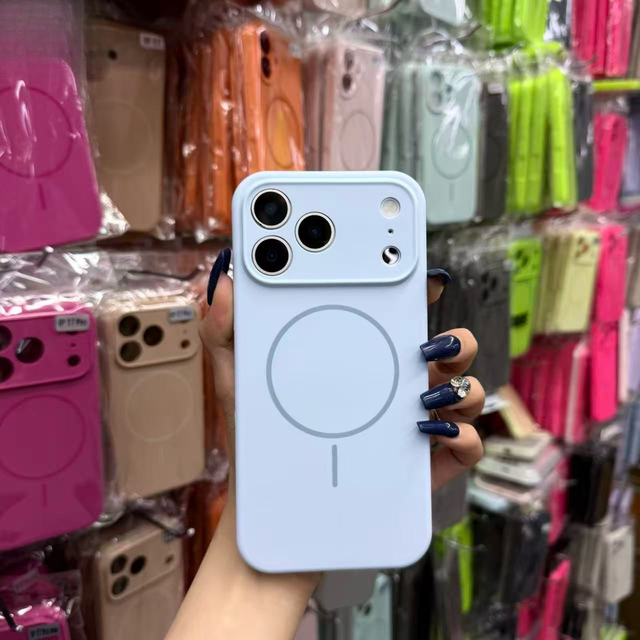 Magnetic Silicone Phone Case for iPhone 17 Pro Max Integrated Camera Control Cover Shockproof Phone Case for 16 15 14 13 12