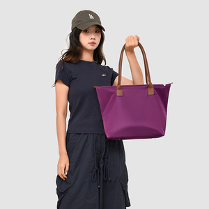 Women's Fashionable <b>Nylon</b> Hobo Shopping Bag Top Handle Foldable Embroidery Zipper Closure Portable Lady Style <b>Tote</b> Bag - Product Image 3