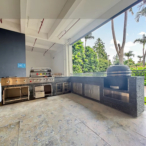 Fornitura di fabbrica a forma di L <span class=keywords><strong>cucina</strong></span> giardino barbecue Grill a Gas regolabile in altezza muro di pietra coltivata esperienza di cottura All-in-One - Product Image 1