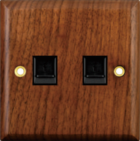 Interruptor de Pared de Madera de Nogal Estilo Vintage Premium, Estándar del Reino Unido, Tipo Punch, para TV y Computadora