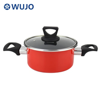 Ensemble de casseroles en émail en fonte Ensemble de casseroles en émail 3 pièces avec couvercle en verre