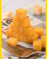 Fabrieksgroothandel op maat gemaakte Thaise mango-gummyblokjes, individueel verpakt in een zak van 300g, groothandel fruitgummies