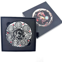 Jeu de société écologique pour RPG WAR Dragons and Dungeons avec dés polyédriques en métal