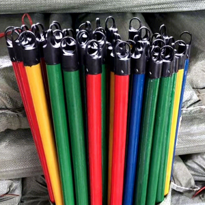 Straight PVC-Coated Wooden Broom Handle Flagged Hard Bristle Customized Color Easy Cleaning Home Outdoor Use Standard Dustpan - Product Image 4