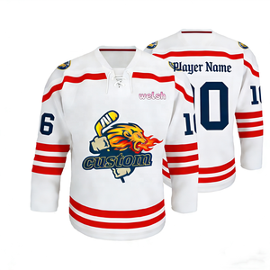 Maglia da <span class=keywords><strong>Hockey</strong></span> con Numero Ricamato, Stampa in Sublimazione, Abbigliamento per <span class=keywords><strong>Hockey</strong></span> su Ghiaccio con Design Personalizzato - Product Image 1