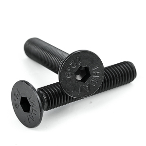 Paquete de 20 tornillos de máquina de acero inoxidable 304, chapados en zinc negro, con cabeza plana hexagonal, métricos M2 a M12, DIN7991, grado A2-70 - Product Image 2