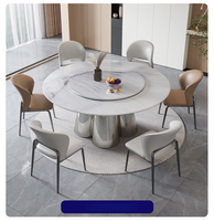 Ensemble table et chaises de salle à manger rondes en pierre microlite haut de gamme