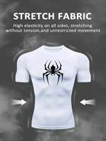T-shirts de sport pour hommes à manches courtes, coupe ajustée, imprimé géométrique, à séchage rapide, haute élasticité, best-sellers