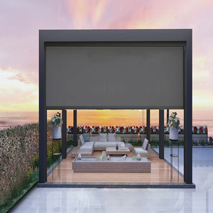 Cửa sổ phương pháp điều trị kèm theo pergola màn vải cơ giới ngoài trời sunroom Zip theo dõi Windproof rèm cuốn - Product Image 1